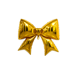 Bow Gold 98 cm x 75 cm Bamboo Party Foil Balloon