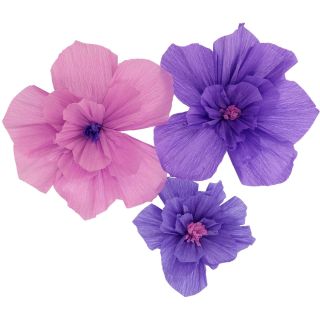 Flower Set Posh Purple Crepe Paper 3 pieces