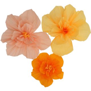 Flower Set Pretty Peachy Crepe Paper 3 pieces
