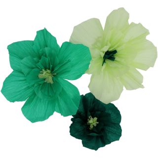 Flower Set Serene Green Crepe Paper 3 pieces