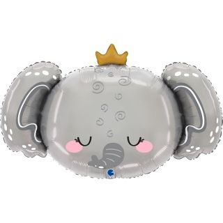 27" Gray Baby Elephant Foil Balloon