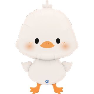 25" White Duckling Grabo Foil Balloon