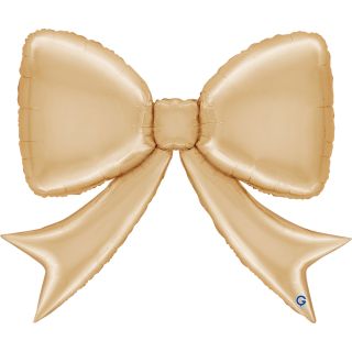 41" Bow White Gold Foil Balloon