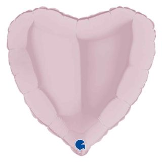 18" Grabo Heart Pastel Pink Foil Balloon Packaged