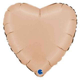 18" Grabo Heart Satin Nude Foil Balloon Packaged