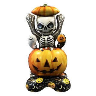 Halloween Pumpkin Skeleton 42" x 23" Foil Balloon