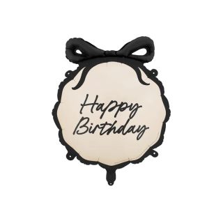 18" Happy Birthday Black Bow Foil Balloon Party Deco
