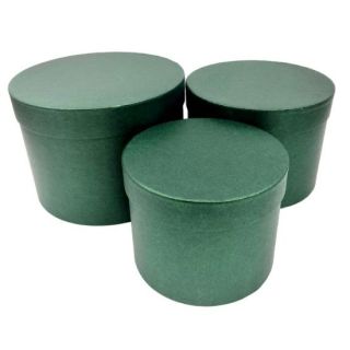 Hat Box Hunter Green Set of 3 Largest D20cm x H14.5cm