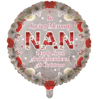 In Loving Memory - Nan Christmas 18" Round Foil Balloon