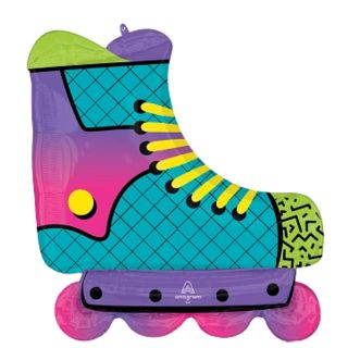Inline Roller Skate 90's Party Foil Balloon 27"