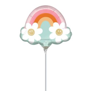 Mini Dazed and Engaged Daisy Boho Rainbow Foil Balloon