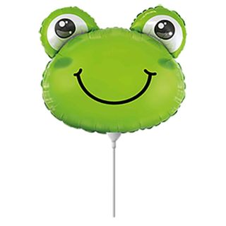 Mini Frog Head Green Foil Balloon
