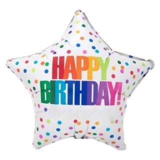 Mini Happy Birthday Confetti Star Foil Balloon