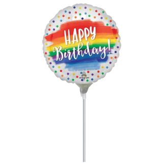 Mini Happy Birthday Paint Splash Confetti Foil Balloons