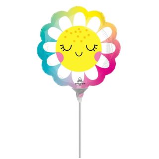 Mini Happy Daisy Round Foil Balloon