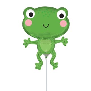 Mini Happy Frog Green Foil Balloon