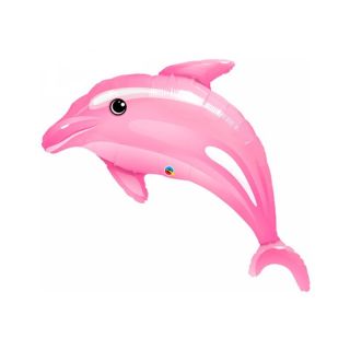 Mini Qualatex Pink Dolphin Foil Balloon