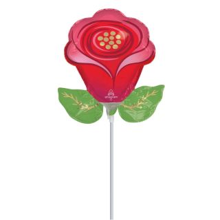 Mini Rose Single Stem Foil Balloon