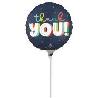 Mini Thank You! Satin Blue Foil Balloon