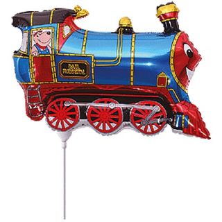 Mini Train Blue Flexmetal Foil Balloon