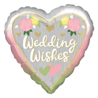 Mini Wedding Wishes Ombre Heart Foil Balloon