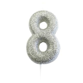 number-8-glitter-cake-candle-silver