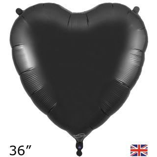 36" Oaktree Heart Black Foil Balloon