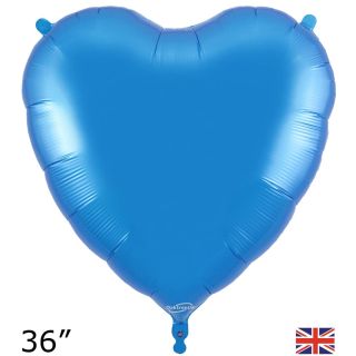 36" Oaktree Heart Blue Foil Balloon