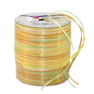 Raffia Ribbon Orange and White 50m Spool