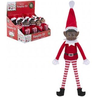 RED LONG LEG SOFT BODY BLACK BOY ELF 12"
