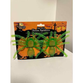 set-of-2-green-neon-spiders