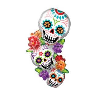 41" Stacking Sugar Skulls Anagram Foil Balloon