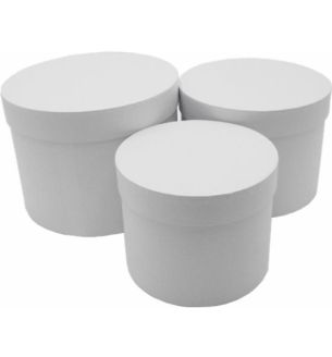 Hat Box Pearl White set of 3 