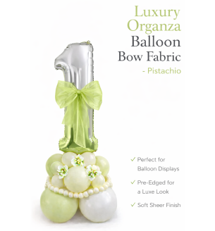 Organza Balloon Bow Fabric Pistachio