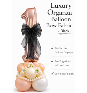 Organza Balloon Bow Fabric Black