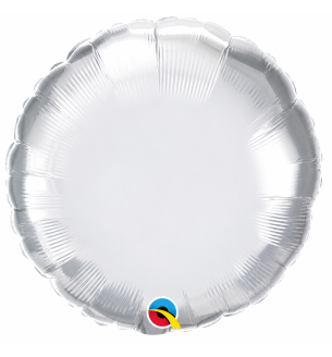  18" Qualatex Round Chrome Silver Unpackaged Foil Balloon