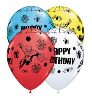 11" Marvel's Spider-Man Happy Birthday Latex Balloons 25ct