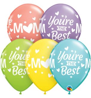 11" Mother's Day - Mum You're The Best Latex Balloons 50ct