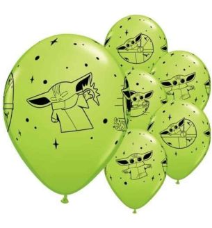 12" Disney Star Wars Mandalorian Baby Yoda Green Latex Balloons