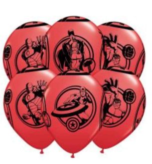 12" Marvel Avengers Red & Black Latex Balloons 6ct