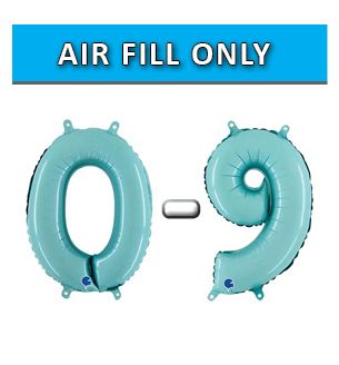 14" Pastel Blue Numbers Grabo Foil Balloons