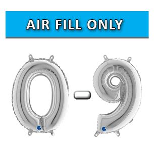 14" Silver Numbers Grabo Foil Balloons