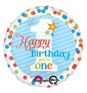 17" Anagram Happy Birthday You're One Foil Balloon