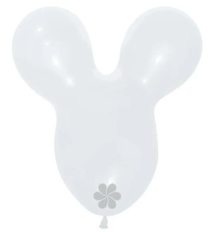 17" Sempertex Mouse Head White 005 Latex Balloons 25ct