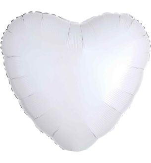 17" White Heart Anagram Foil Balloon