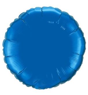 18" Qualatex Round Blue Unpackaged  Foil Ballon