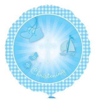 18" Christening Boys Foil Balloon
