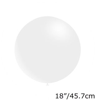 18" Decotex White 01 Latex Balloons 10ct