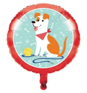 18" Dog Party Round Foil Balloon