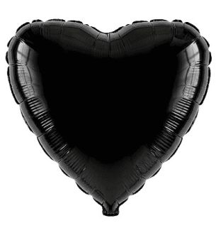 18" Flexmetal Heart Black Foil Balloon
